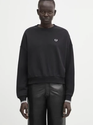 Fred Perry bluza bawełniana damska kolor czarny z aplikacją G1148
