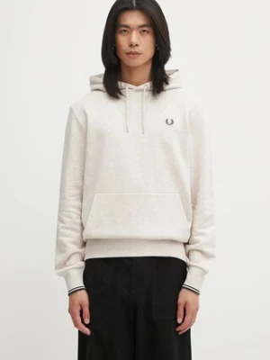 Fred Perry bluza bawełniana męska kolor beżowy z kapturem melanżowa M2643