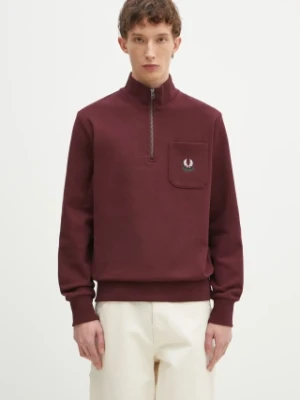 Fred Perry bluza bawełniana męska kolor bordowy z aplikacją M9847.K22