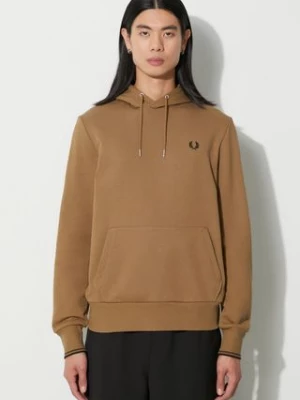 Fred Perry bluza bawełniana męska kolor brązowy z aplikacją M2643.U08