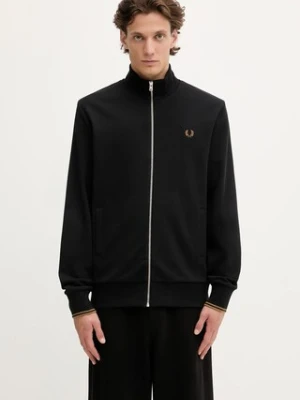 Fred Perry bluza bawełniana męska kolor czarny gładka J1327