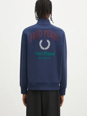 Fred Perry bluza bawełniana męska kolor granatowy z aplikacją M9847.X86