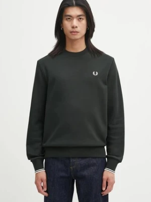 Fred Perry bluza bawełniana męska kolor zielony melanżowa M7535