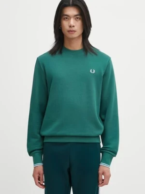 Fred Perry bluza bawełniana męska kolor zielony melanżowa M7535