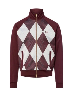 Fred Perry Bluza męska - Argyle Track Mężczyźni czerwony|biały wzorzysty,