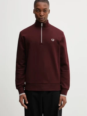 Fred Perry bluza męska bawełniana bordowy