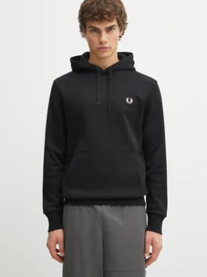 Fred Perry bluza męska kolor czarny z kapturem gładka M1371
