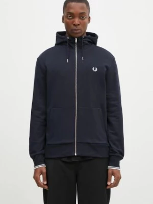 Fred Perry bluza męska kolor granatowy z kapturem z aplikacją J7536.795