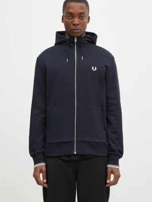 Fred Perry bluza męska kolor granatowy z kapturem z aplikacją J7536.795