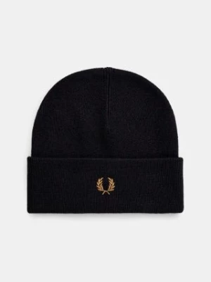 Fred Perry czapka wełniana Classic Beanie kolor granatowy wełniana C8161.R63