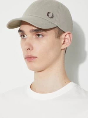 Fred Perry czapka z daszkiem bawełniana Pique Classic Cap kolor szary z aplikacją HW6726.U84