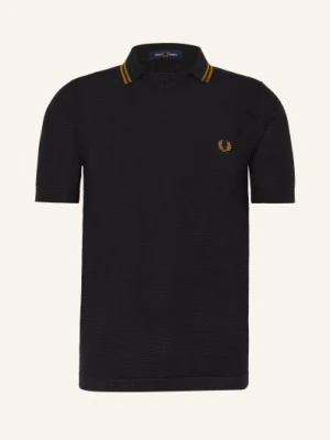 Fred Perry Dzianinowa Koszulka Polo schwarz CZARNY
