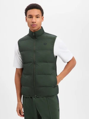 Fred Perry Kamizelka męska Mężczyźni zielony jednolity,