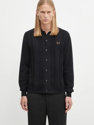 Fred Perry kardigan bawełniany męski kolor czarny K9726