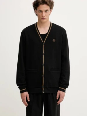 Fred Perry kardigan bawełniany męski kolor czarny M2654