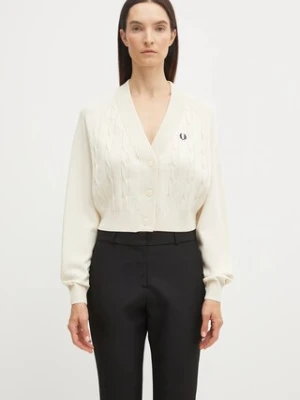 Fred Perry kardigan damski kolor beżowy lekki K1105