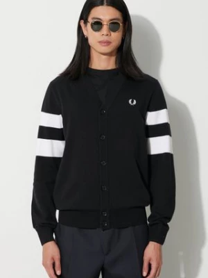 Fred Perry kardigan wełniany kolor czarny K5534.102