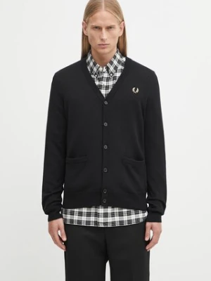 Fred Perry kardigan z wełną Classic Cardigan męski kolor czarny K9551.198
