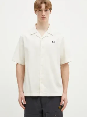 Fred Perry koszula bawełniana męska kolor beżowy regular M7774.560