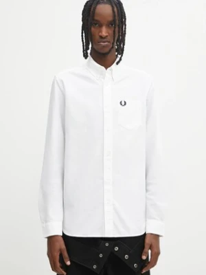 Fred Perry koszula bawełniana męska kolor biały regular z kołnierzykiem button-down M5516