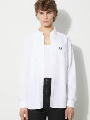 Fred Perry koszula bawełniana męska kolor biały regular z kołnierzykiem button-down M5684.100