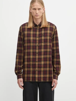 Fred Perry koszula bawełniana męska kolor bordowy regular z kołnierzykiem klasycznym M1742