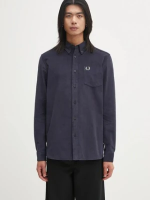 Fred Perry koszula bawełniana męska kolor granatowy regular z kołnierzykiem button-down M1737