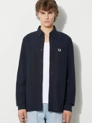 Fred Perry koszula bawełniana męska kolor granatowy regular z kołnierzykiem button-down M5516.608