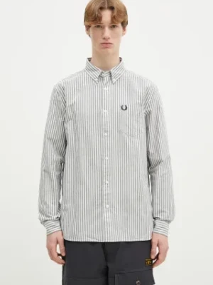 Fred Perry koszula bawełniana męska kolor granatowy regular z kołnierzykiem button-down M6574.X86