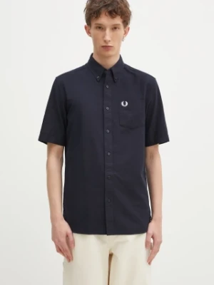 Fred Perry koszula bawełniana męska kolor granatowy regular z kołnierzykiem button-down M8730.608