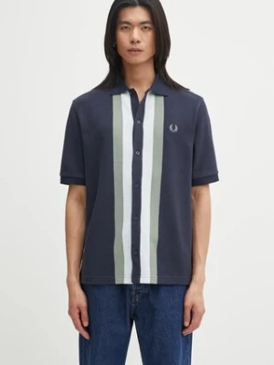 Fred Perry koszula bawełniana męska kolor granatowy regular z kołnierzykiem klasycznym M8522
