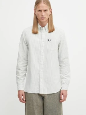 Fred Perry koszula bawełniana męska kolor zielony regular z kołnierzykiem button-down M1736
