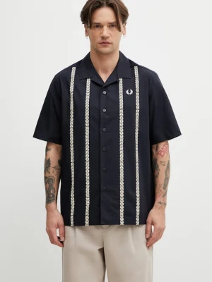 Fred Perry koszula męska bawełniana granatowy