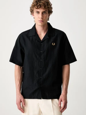 Fred Perry koszula męska z lnem czarny