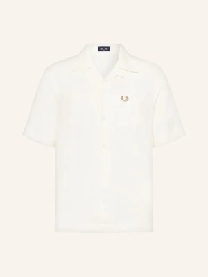 Fred Perry Koszula Z Klapami Comfort Fit Z Lnu weiss