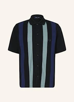 Fred Perry Koszula Z Krótkim Rękawem Relaxed Fit schwarz