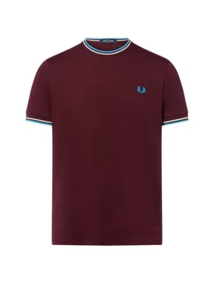 Fred Perry Koszulka męska Mężczyźni Bawełna czerwony jednolity,