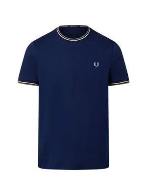 Fred Perry Koszulka męska Mężczyźni Bawełna niebieski jednolity,