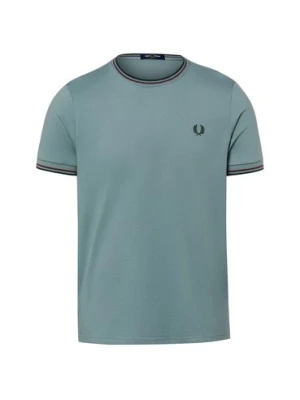Fred Perry Koszulka męska Mężczyźni Bawełna niebieski jednolity,
