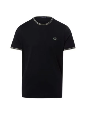 Fred Perry Koszulka męska Mężczyźni Bawełna niebieski jednolity,