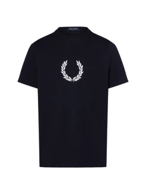 Fred Perry Koszulka męska Mężczyźni Bawełna niebieski nadruk,