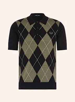 Fred Perry Koszulka Polo Z Dżerseju schwarz