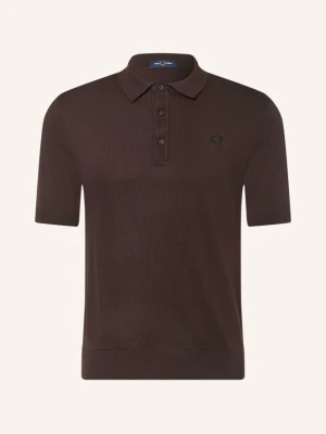 Fred Perry Koszulka Polo Z Dzianiny braun CIEMNOBRĄZOWY