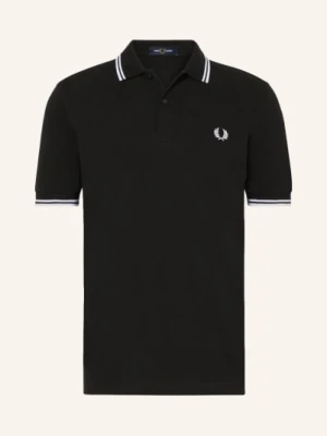 Fred Perry Koszulka Polo Z Pikowanym Wzorem schwarz