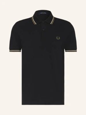 Fred Perry Koszulka Polo Z Pikowanym Wzorem schwarz