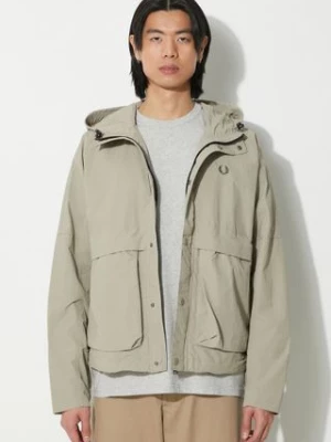 Fred Perry kurtka Cropped Parka męska kolor szary przejściowa oversize J7813.U54