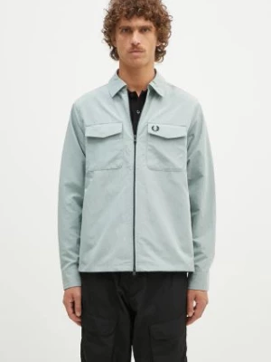 Fred Perry kurtka Pocket Overshirt męska kolor turkusowy przejściowa M5684.959