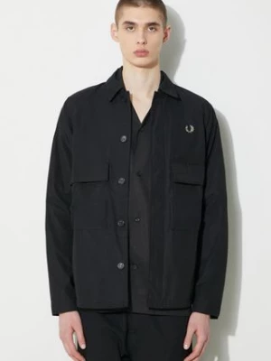 Fred Perry kurtka Utility Overshirt męska kolor czarny przejściowa oversize M6572.102