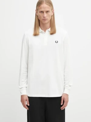 Fred Perry longsleeve bawełniany kolor biały gładki M3636