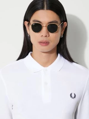 Fred Perry longsleeve bawełniany kolor biały z aplikacją M6006.100